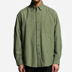Homme FRIZMWORKS Chemises-- Chemise Dobby Weave Seersucker - Olive