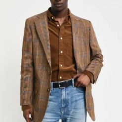 Homme GANT Chemises-- Chemise Velours - Cacao