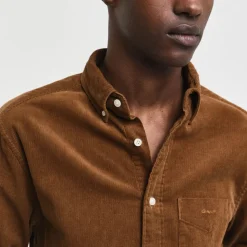 Homme GANT Chemises-- Chemise Velours - Cacao