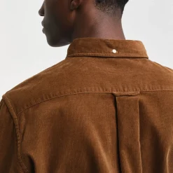 Homme GANT Chemises-- Chemise Velours - Cacao