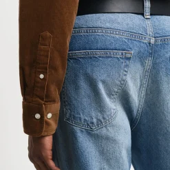 Homme GANT Chemises-- Chemise Velours - Cacao