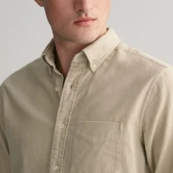 Homme GANT Chemises-- Chemise Velours - Putty