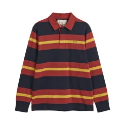 Homme GANT Polos-- Polo Rugger Rayé - Rouge