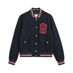 Homme GANT Vestes-- Veste en laine Varsity - Evening Blue