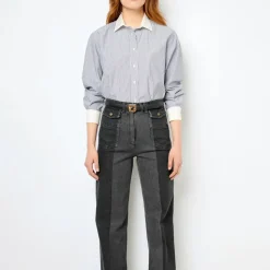 Femme GERARD DAREL Chemises-- Chemise à rayures et col blanc - Anthracite