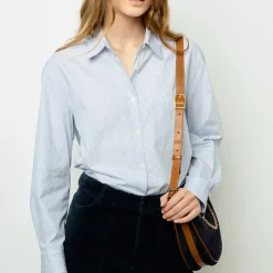 Femme GERARD DAREL Chemises-- Chemise en popeline à rayures - Bleu Ocean