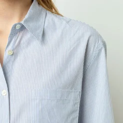 Femme GERARD DAREL Chemises-- Chemise en popeline à rayures - Bleu Ocean