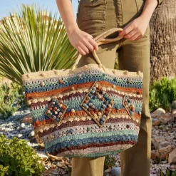 Femme Gerard Darel Sacs À Main-- Panier en raphia - Bleu