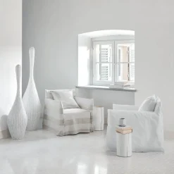 202 GERVASONI Canapés Gervasoni-Gervasoni - Fauteuil Ghost n°04 - Lin Blanc