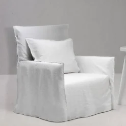 202 GERVASONI Canapés Gervasoni-Gervasoni - Fauteuil Ghost n°05 - Lin Blanc
