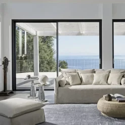 202 GERVASONI Fauteuils-Gervasoni - Pouf Ghost n°06P - Lin Blanc