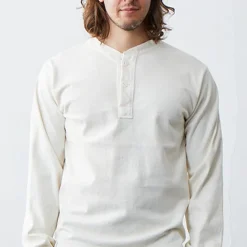 Homme GOOD ON T-shirts-- T-Shirt Heavy Henley - Blanc