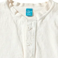 Homme GOOD ON T-shirts-- T-Shirt Heavy Henley - Blanc