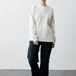 Homme GOOD ON T-shirts-- T-Shirt Heavy Henley - Blanc