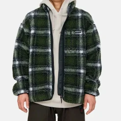 Homme Gramicci Vestes-- Veste Shadow Plaid Sherpa - Vert