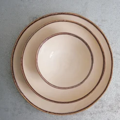 1636 DEARTIS Plats-Grand plat en grès - Crème