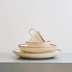 1636 DEARTIS Plats-Grand plat en grès - Crème