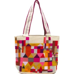 Femme Guanabana Sacs À Main-- Sac Shopping Apolo - Beige et Rose