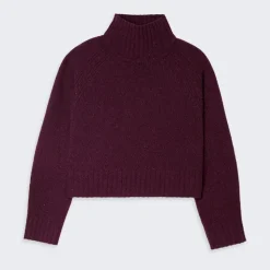 Femme GUEST IN RESIDENCE L'esprit Merci|Mailles-- Pull Crop Col roulé - Prune