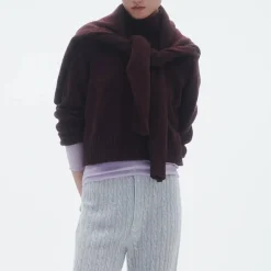 Femme GUEST IN RESIDENCE L'esprit Merci|Mailles-- Pull Crop Col roulé - Prune