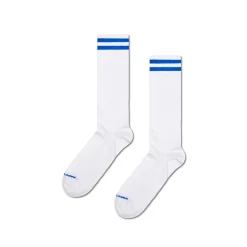 Femme HAPPY SOCKS Chaussettes|Chaussettes-- Chaussettes Hautes Solid - Blanc & bleu