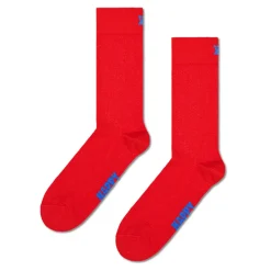Femme Happy Socks Chaussettes|Chaussettes-- Chaussettes Hautes Solid - Rouge