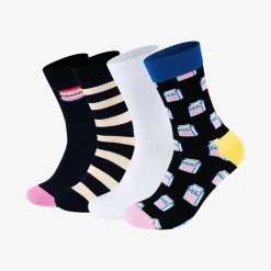 Femme HAPPY SOCKS Chaussettes|Chaussettes-- Set de 4 chaussettes Milk Carton - Blanc