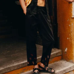 Homme Harago Pantalons-- Pantalon brodé - Noir