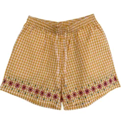 Homme Harago Shorts-- Short brodé - Jaune