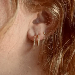 Femme Harpie Boucles D'oreilles-- Puce d'oreille Brillant - Or