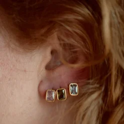 Femme Harpie Boucles D'oreilles-- Puce d'oreille Zircon - Blanc