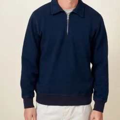 Homme HARTFORD Mailles-- Polo Zipper - Indigo