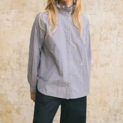 Femme HOD Chemises-- Chemise Cléo patch - Bleu