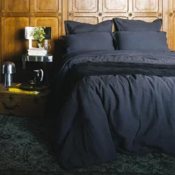 2100 GAZEX Housses De Couette-Housse de couette en gaze de coton - Gris Fusain