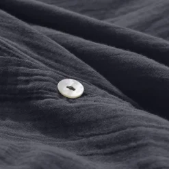 2100 GAZEX Housses De Couette-Housse de couette en gaze de coton - Gris Fusain