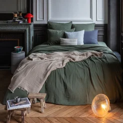 2100 GAZEX Housses De Couette-Housse de couette en gaze de coton - Vert Luxembourg