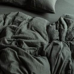 2100 GAZEX Housses De Couette-Housse de couette en gaze de coton - Vert Luxembourg