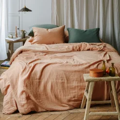 2100 GAZEX Housses De Couette-Housse de couette en gaze de coton - Brun Haussmann