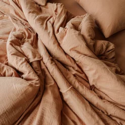 2100 GAZEX Housses De Couette-Housse de couette en gaze de coton - Brun Haussmann