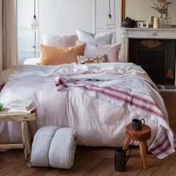 2100 GAZEX Housses De Couette-Housse de couette en gaze de coton - Rose de Bagatelle