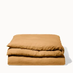 200 LINTEX Housses De Couette-Housse de couette en lin lavé - Jaune Asahi