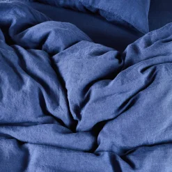 200 LINTEX Housses De Couette-Housse de couette en lin lavé - Bleu Shibori
