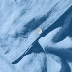 200 LINTEX Housses De Couette-Housse de couette en lin lavé - Bleu Tyrrhénien