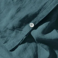 200 LINTEX Housses De Couette-Housse de couette en lin lavé - Bleu Pétrole