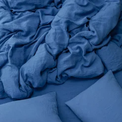 200 LINTEX Housses De Couette-Housse de couette en lin lavé - Bleu Paros