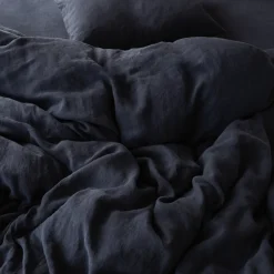 200 LINTEX Housses De Couette-Housse de couette en lin lavé - Bleu Encre