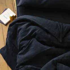 200 LINTEX Housses De Couette-Housse de couette en lin lavé - Bleu Encre