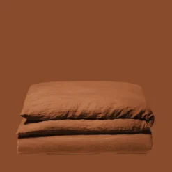 200 LINTEX Accessoirisez Votre Intérieur|Housses De Couette-Housse de couette en lin lavé - Brique de Sienne