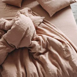 200 LINTEX Housses De Couette-Housse de couette en lin lavé - Rose Argile
