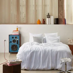 200 LINTEX Maison De Campagne|Housses De Couette-Housse de couette en lin lavé - Blanc Optique